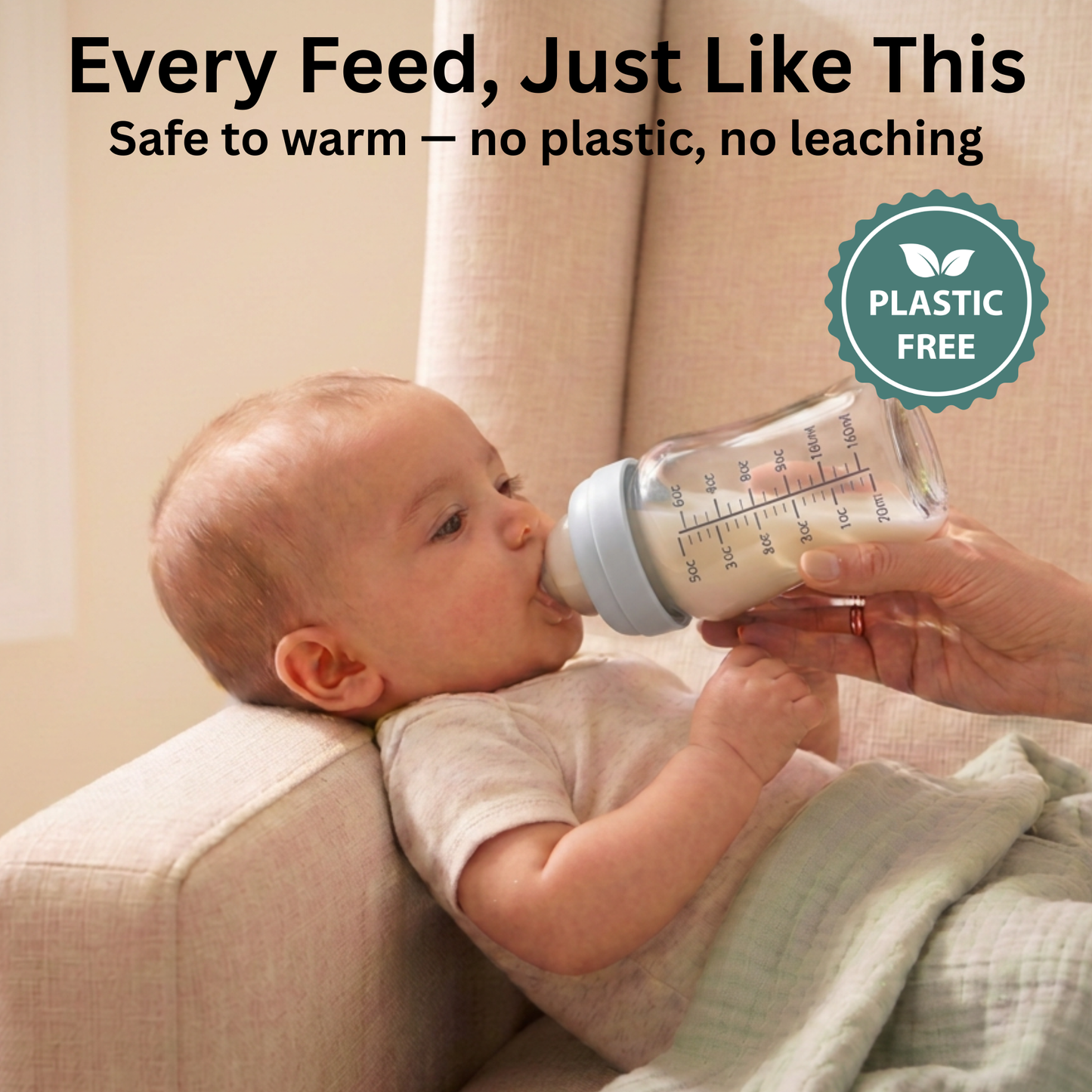 3-Stage Glass Baby Bottle